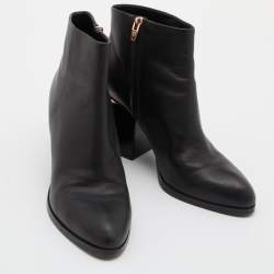 Pre Owned Alexander Wang Black Leather Gabi Ankle Booties Size 39.5