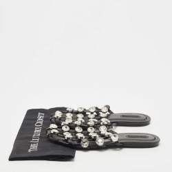 Alexander Wang Black Leather Amelia Crystal Embellished Flat Mules Size 39
