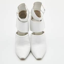 Alexander Wang White Leather Mackenzie Cut Out Booties Size 38
