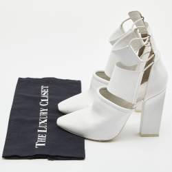 Alexander Wang White Leather Mackenzie Cut Out Booties Size 38