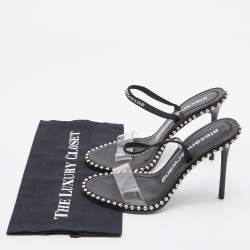 Alexander Wang Black PVC Studded Slingback Nova Sandals Size 39.5