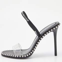 Alexander Wang Black PVC Studded Slingback Nova Sandals Size 39.5