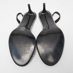 Alexander Wang Black PVC and Leather Studded Slingback Sandals Size 41