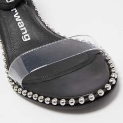 Alexander Wang Black PVC and Leather Studded Slingback Sandals Size 41