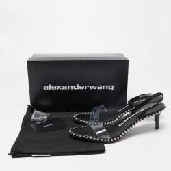 Alexander Wang Black PVC and Leather Studded Slingback Sandals Size 41