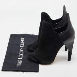 Alexander Wang Black Leather and Suede Ankle Boots Size 38