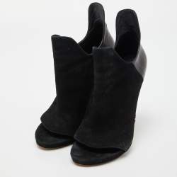 Alexander Wang Black Leather and Suede Ankle Boots Size 38