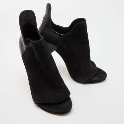 Alexander Wang Black Leather and Suede Ankle Boots Size 38