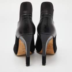 Alexander Wang Black Leather and Suede Ankle Boots Size 38