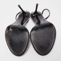 مملوكة مسبقًا Alexander Wang Black PVC and Leather Studded Slingback Sandals Size 37.5