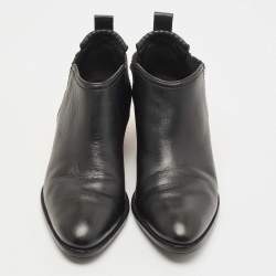 مملوكة مسبقًا Alexander Wang Black Leather Western Ankle Booties Size 37