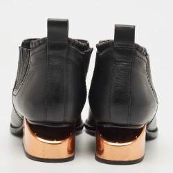 مملوكة مسبقًا Alexander Wang Black Leather Western Ankle Booties Size 37