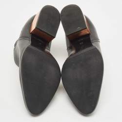 مملوكة مسبقًا Alexander Wang Black Leather Western Ankle Booties Size 37