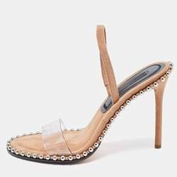 Alexander Wang Beige Suede and PVC Nova Slingback Sandals Size 36