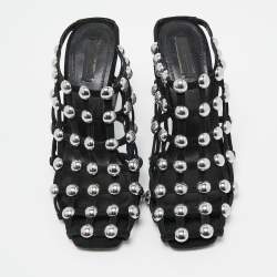 Alexander Wang Black Suede Studded Sadie Mules Size 40