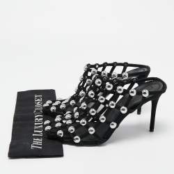 Alexander Wang Black Suede Studded Sadie Mules Size 40