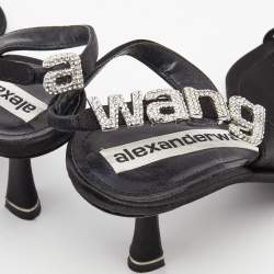 Alexander Wang Black Satin Ivy Slingback Sandals Size 35