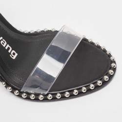 Alexander Wang Black PVC and Leather Studded Slingback Nova Sandals Size 38