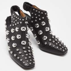 Alexander Wang Black Leather Studded Ellery Booties Size 41