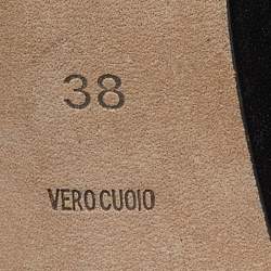 مملوكة مسبقًا Alexander Wang Black Leather Slingback Ankle Strap Pumps Size 38