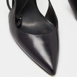 مملوكة مسبقًا Alexander Wang Black Leather Slingback Ankle Strap Pumps Size 38