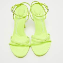 Pre Owned Alexander Wang Neon Green Neoprene Dahlia Sandals Size 36