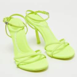 Pre Owned Alexander Wang Neon Green Neoprene Dahlia Sandals Size 36
