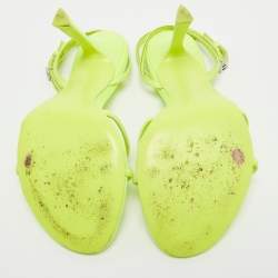 Pre Owned Alexander Wang Neon Green Neoprene Dahlia Sandals Size 36