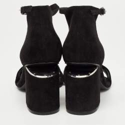 Alexander Wang Black Suede Abby Ankle Strap Sandals Size 40.5