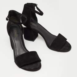 Alexander Wang Black Suede Abby Ankle Strap Sandals Size 40.5