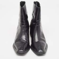 Alexander Wang Black Leather Ankle Boots Size 41
