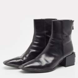 Alexander Wang Black Leather Ankle Boots Size 41