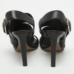Alexander Wang Black Leather Slingback Sandals Size 36.5