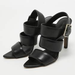 Alexander Wang Black Leather Slingback Sandals Size 36.5