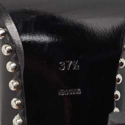 Pre Owned Alexander Wang Black Leather Eri Studded Mules Size 37.5