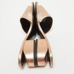 Alexander Wang Rose Gold Leather Lou Slide Sandals Size 36