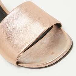 Alexander Wang Rose Gold Leather Lou Slide Sandals Size 36