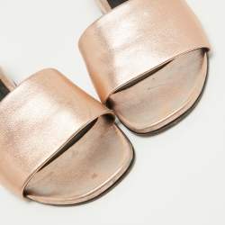 Alexander Wang Rose Gold Leather Lou Slide Sandals Size 36