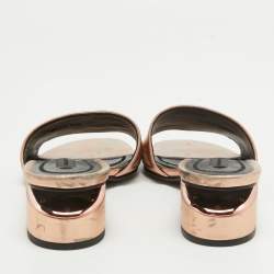 Alexander Wang Rose Gold Leather Lou Slide Sandals Size 36