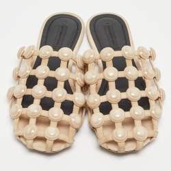 Alexander Wang Beige Leather Amelia Flat Mules Size 38.5