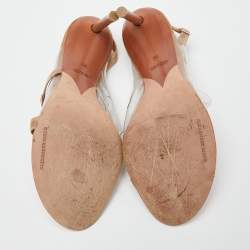 Alexander Wang Beige/Transparent Suede and PVC Thong Slingback Sandals Size 39