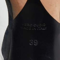 Alexander Wang Black PVC and Suede Marlow Transparent Slingback Sandals Size 39