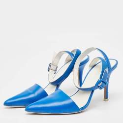 Alexander Wang Blue Leather Ankle Strap Pumps Size 36