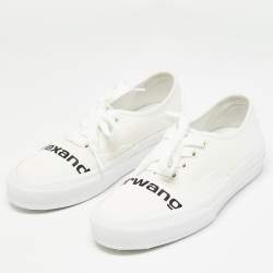 Alexander Wang White Canvas Dropout Sneakers Size 37.5