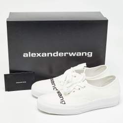 Alexander Wang White Canvas Dropout Sneakers Size 37.5
