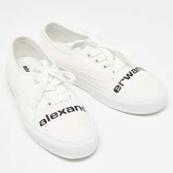 Alexander Wang White Canvas Dropout Sneakers Size 37.5