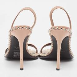 Pre Owned Alexander Wang Pink Leather Studded Nova Slingback Sandals Size 38