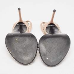 Pre Owned Alexander Wang Pink Leather Studded Nova Slingback Sandals Size 38