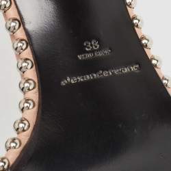 Pre Owned Alexander Wang Pink Leather Studded Nova Slingback Sandals Size 38