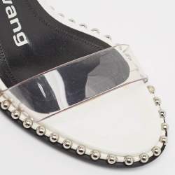 Alexander Wang White PVC Studded Slingback Nova Sandals Size 36.5